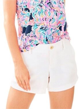 Lilly Pulitzer Jacquard Resort White 5” Callahan Shorts Size 2